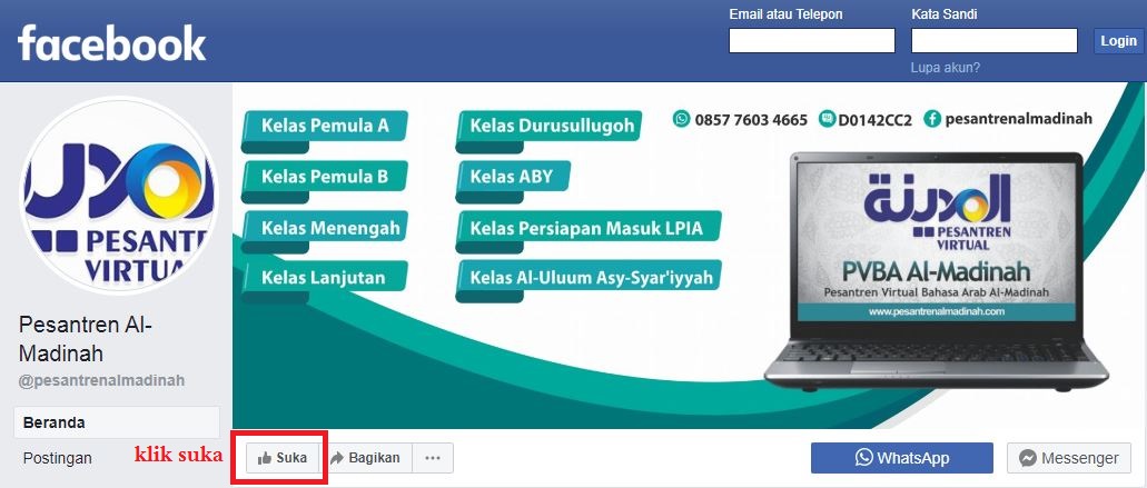 fanpage pesantren al-madinah - Pesantren Virtual Bahasa