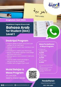 Pendaftaran Program Anak Bahasa Arab for Student (BAS) Angkatan Juni 2025 - Pesantren Virtual Bahasa Arab Al-Madinah - Bahasa Arab Online