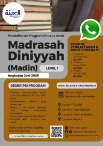 Pendaftaran Program Khusus Anak Madrasah Diniyyah (MADIN) Angkatan Juni 2025 - Pesantren Virtual Bahasa Arab Al-Madinah - Bahasa Arab Online