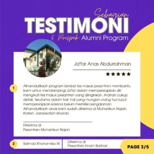 Program Bimbel Masuk Pesantren (Kelas Persiapan Seleksi Masuk Pesantren) - Pesantren Virtual Bahasa Arab Al-Madinah - Bahasa Arab Online