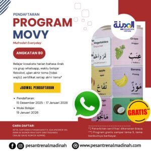 Pendaftaran Program Mufrodat Everyday (MOVY) Angkatan 80 - Pesantren Virtual Bahasa Arab Al-Madinah - Bahasa Arab Online